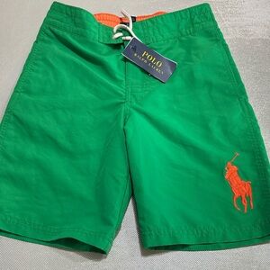 Polo by Ralph Lauren Boys Vibrant Green Swim Shorts